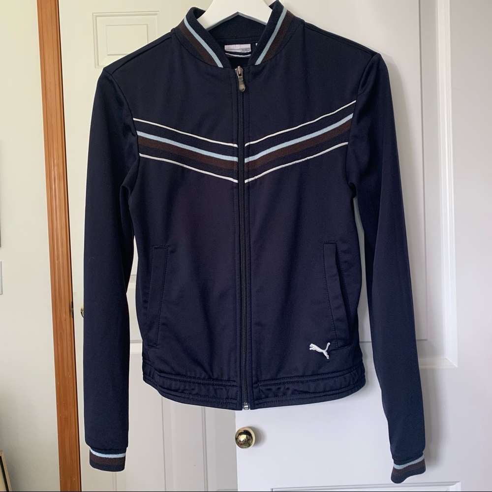 Puma Athletic Bomber Jacket Chevron Arrow Stripe